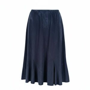 Urban Coco Faux Suede Maxi Skirt Size XXL Elegant Navy Blue Stretch Long Skirt